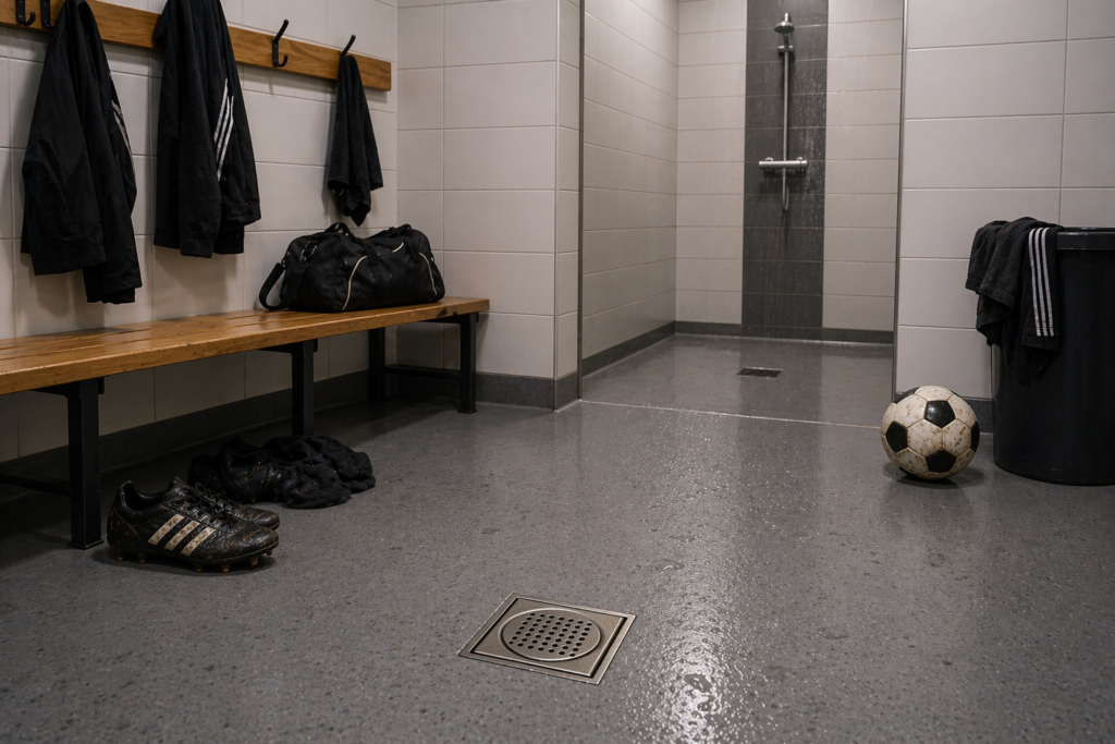 afvoerput douche kleedkamer